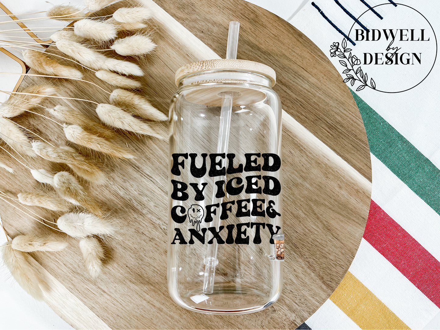 Fueled by Iced Coffee & Anxiety UVDTF Cup Decal
