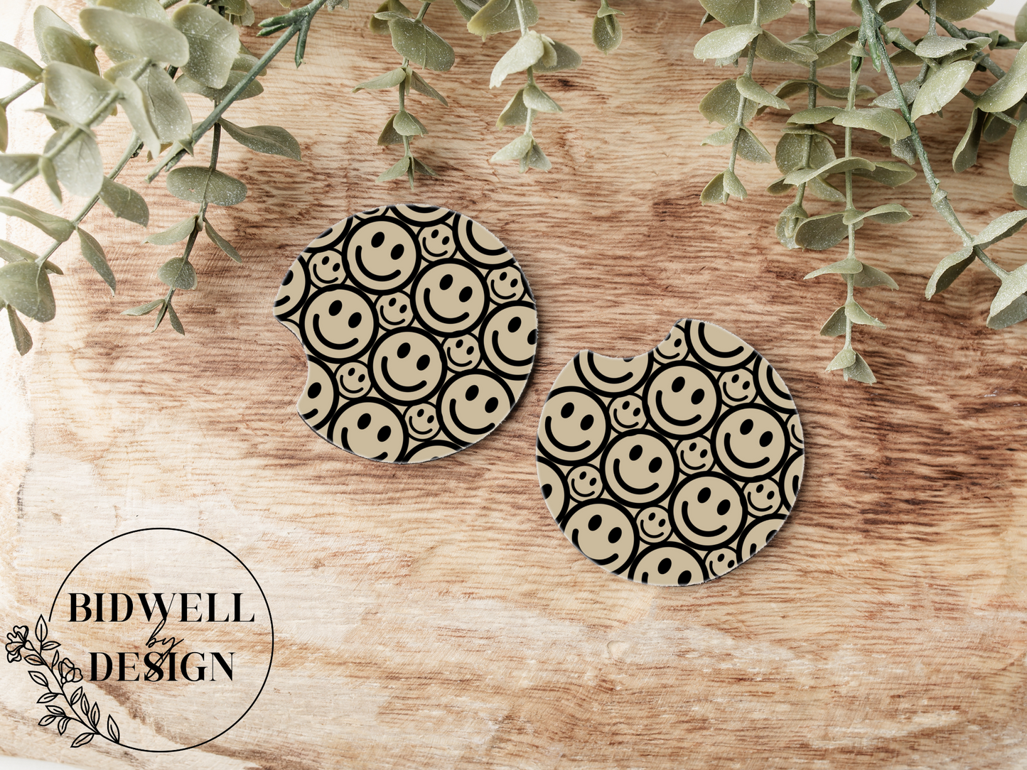 Retro Smiley Car Coasters