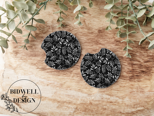 Dark Leaves Car Coasters