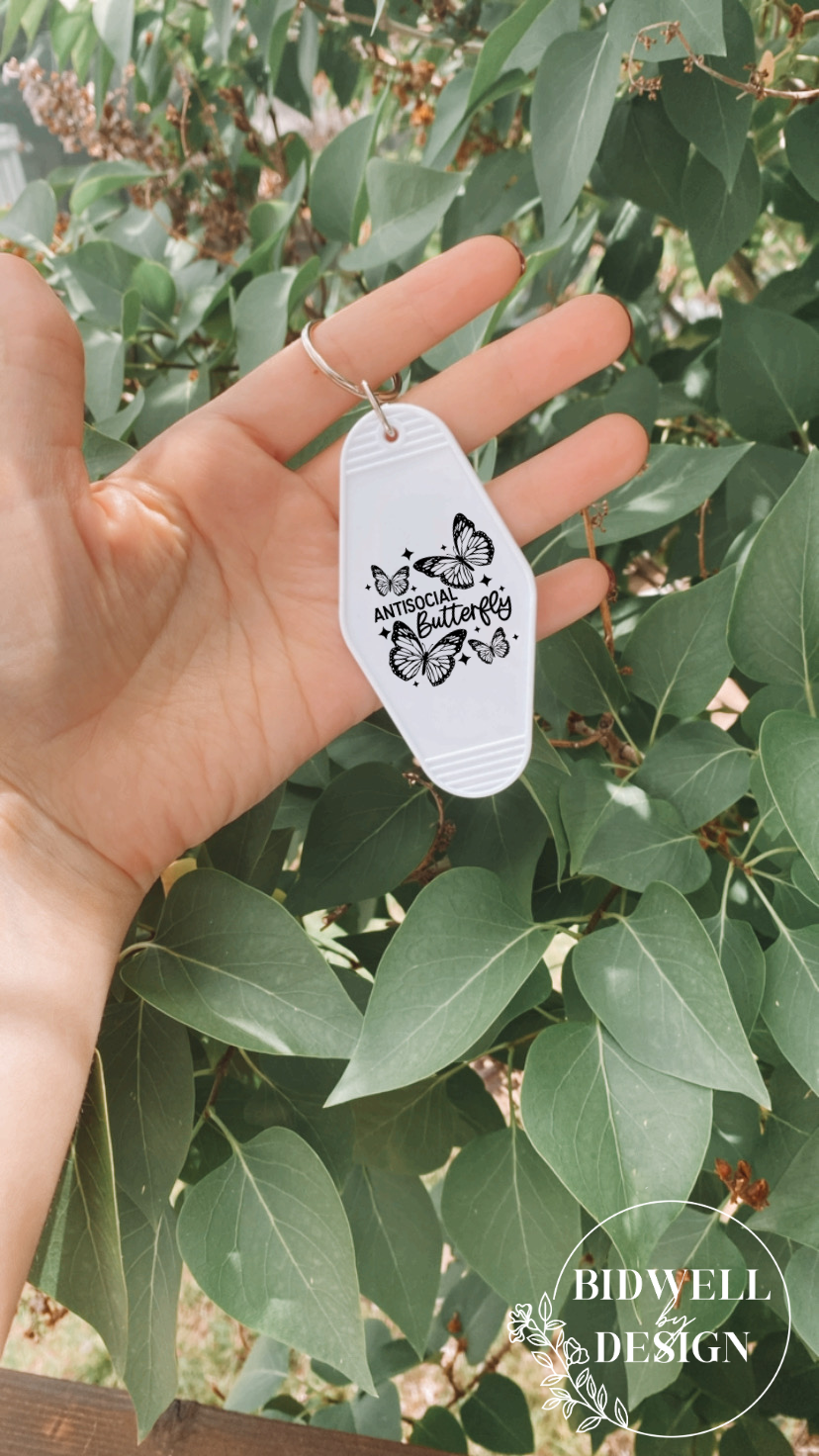 Anti-Social Butterfly Keychain
