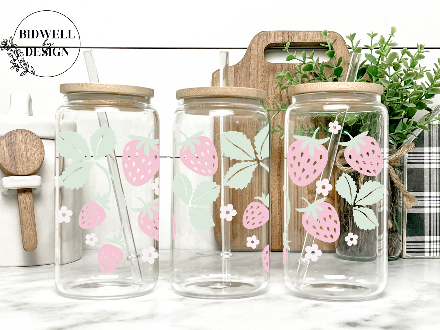 Strawberry Vine Glass Can Wrap