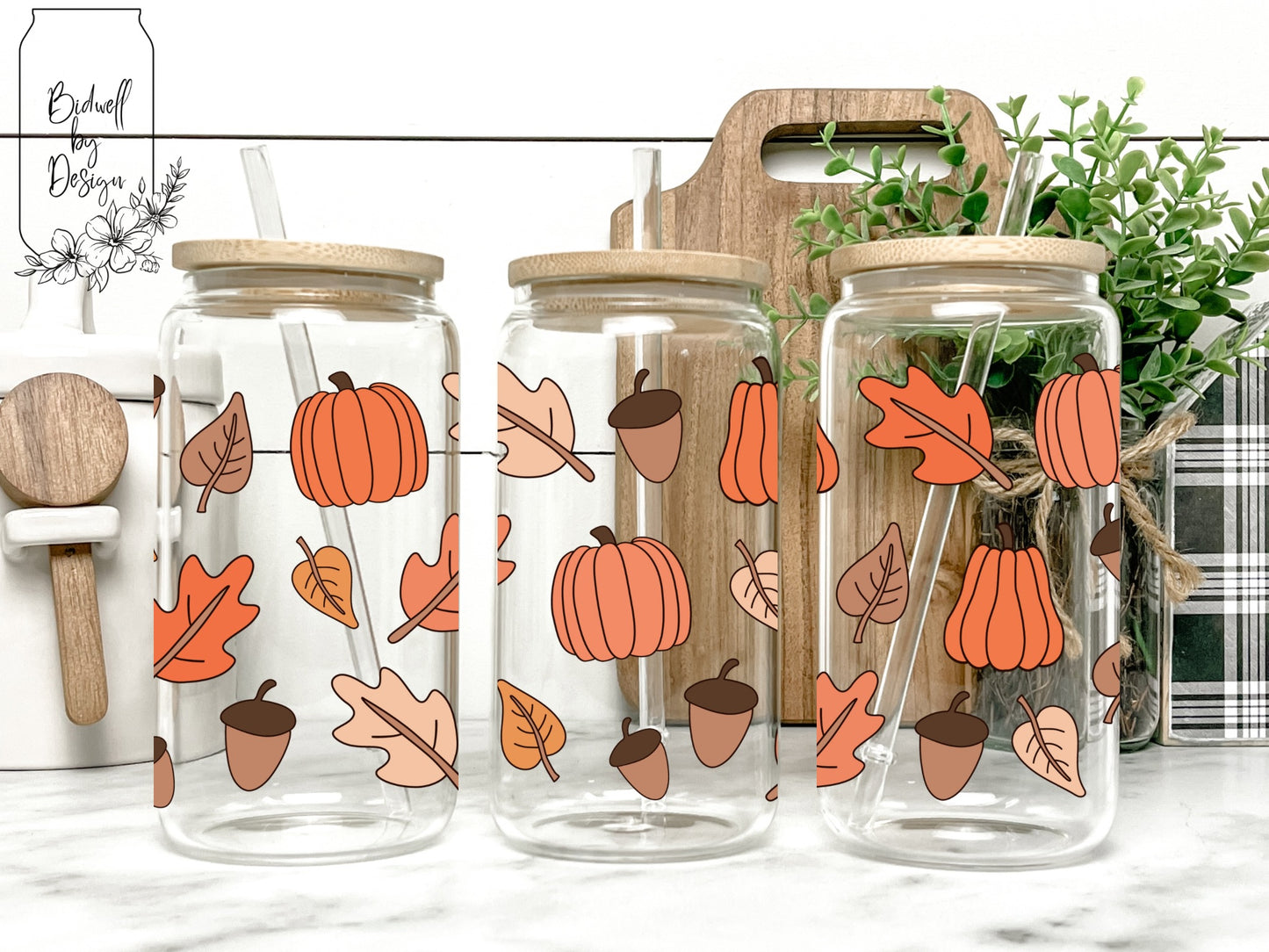 Pumpkins and Acorns 16oz UV DTF Wrap