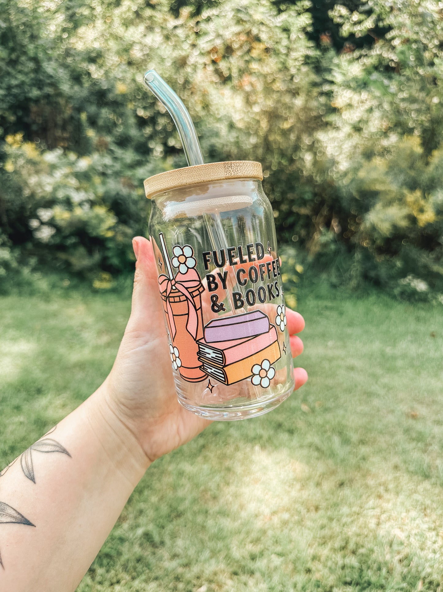 Fueled by Coffee & Books Glass