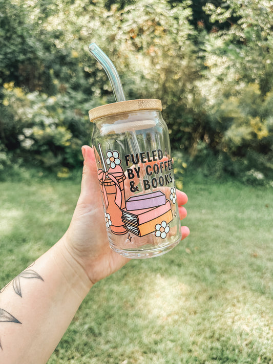 Fueled by Coffee & Books Glass