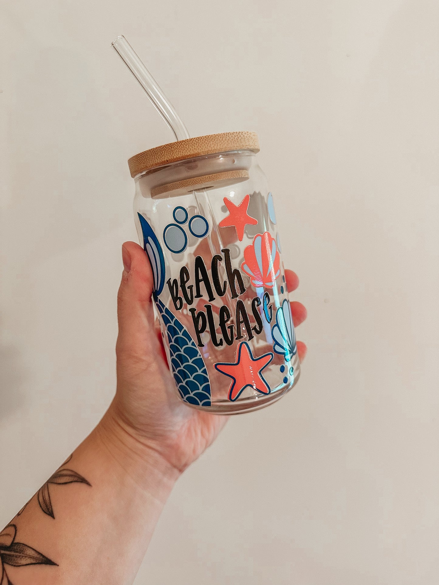 Beach Please Glass