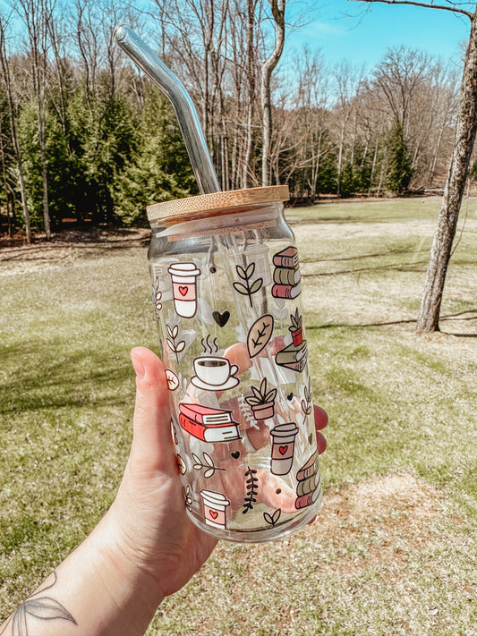 Books and Coffee Glass