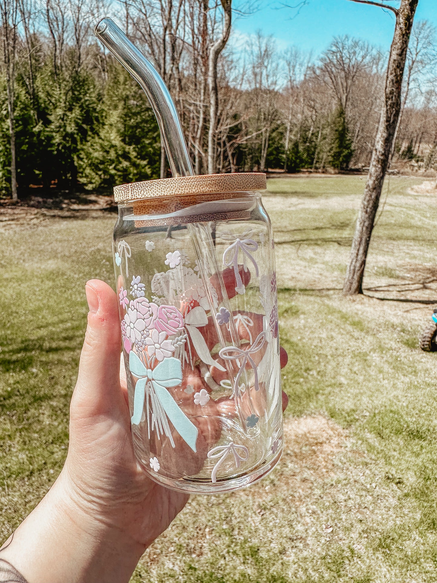 Coquette Flowers Glass