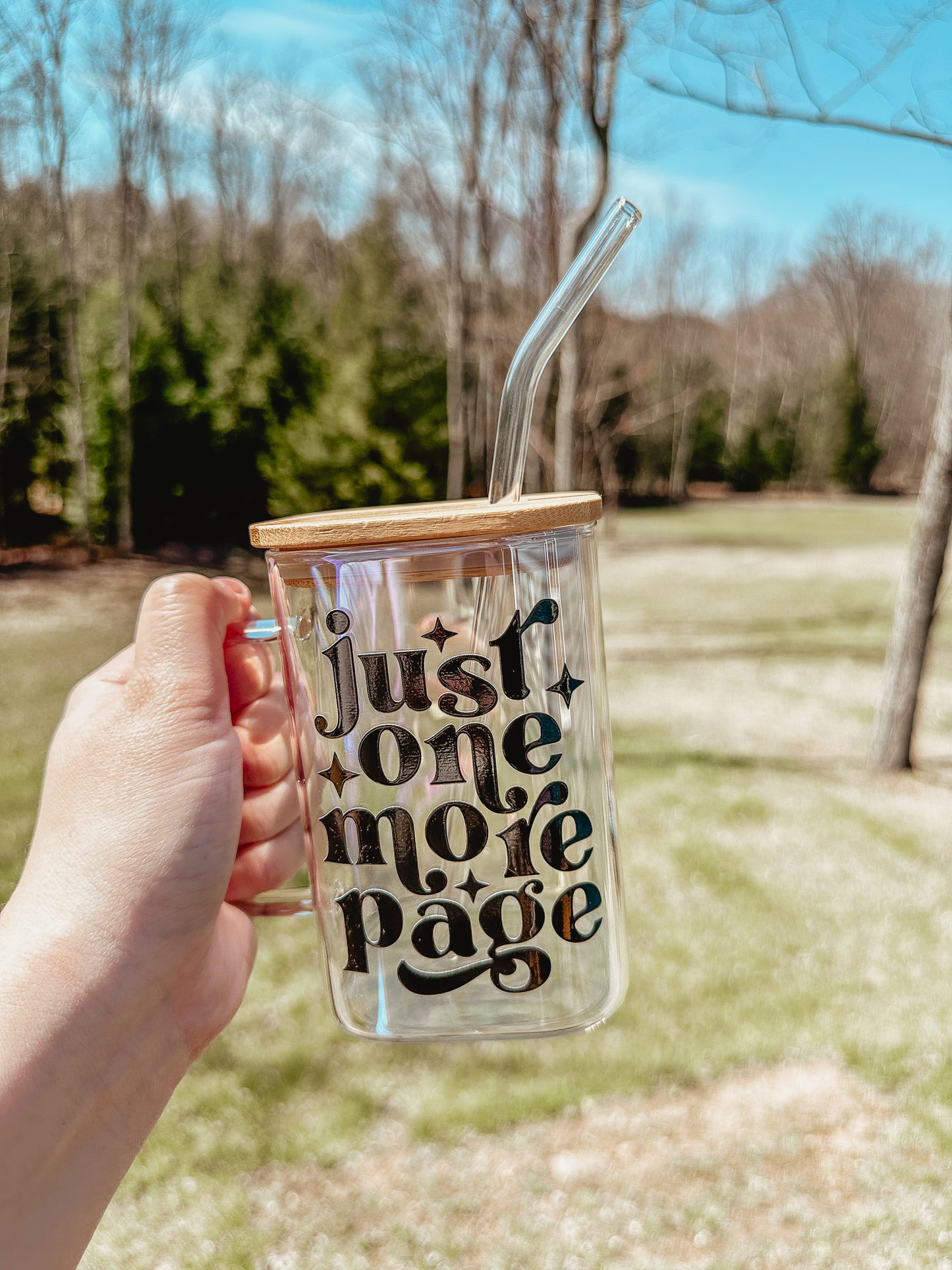 Just One More Page Square Glass