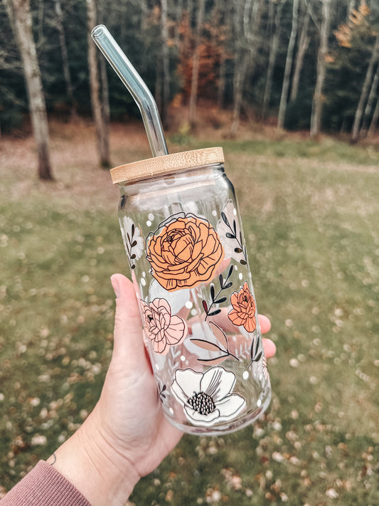 Vintage Flower Glass