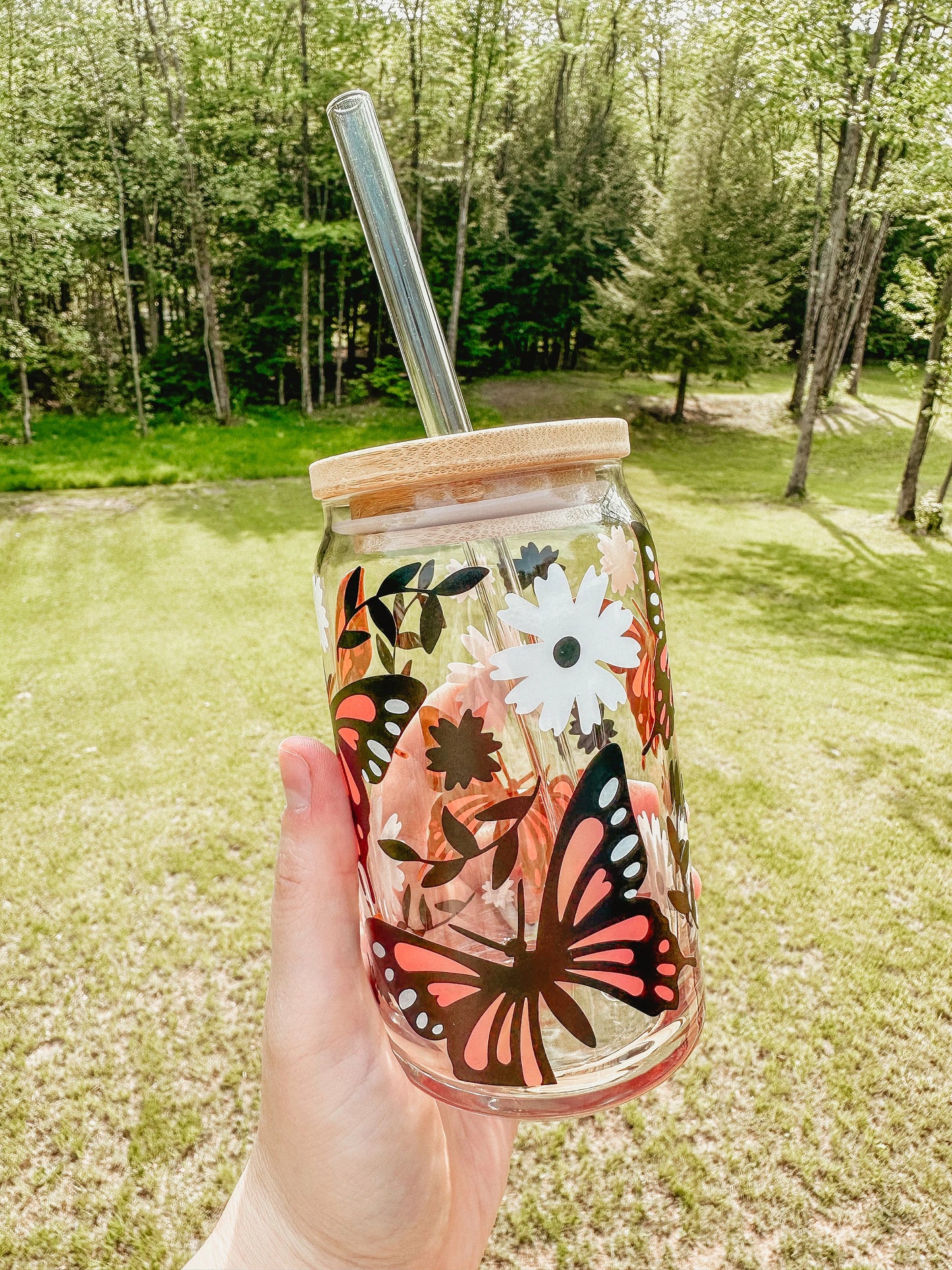 Monarch Butterfly Glass