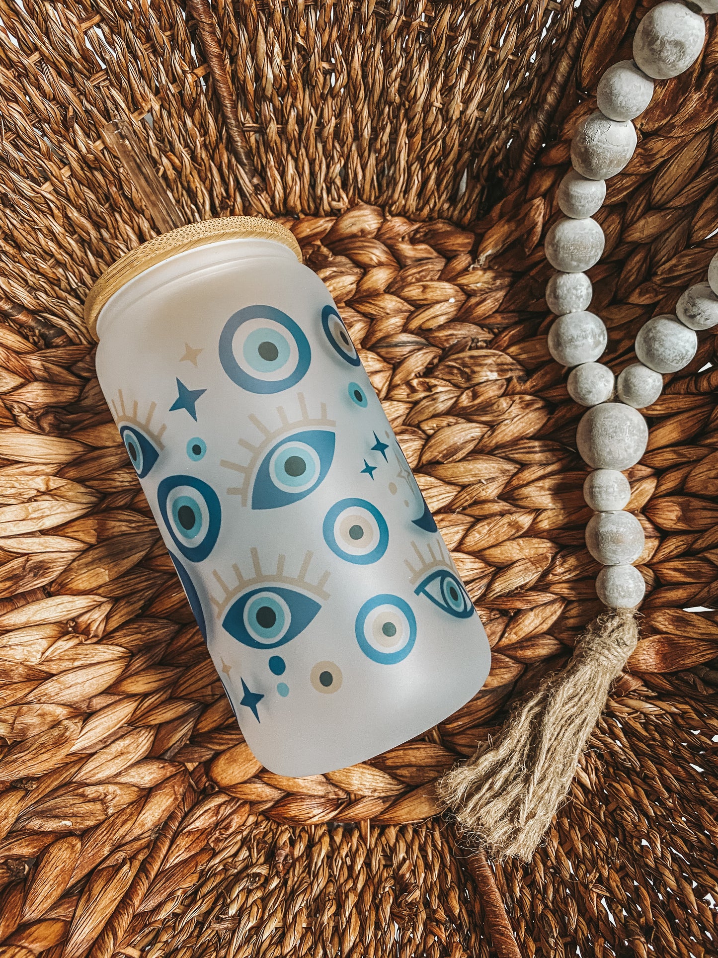 Evil Eye Frosted Glass