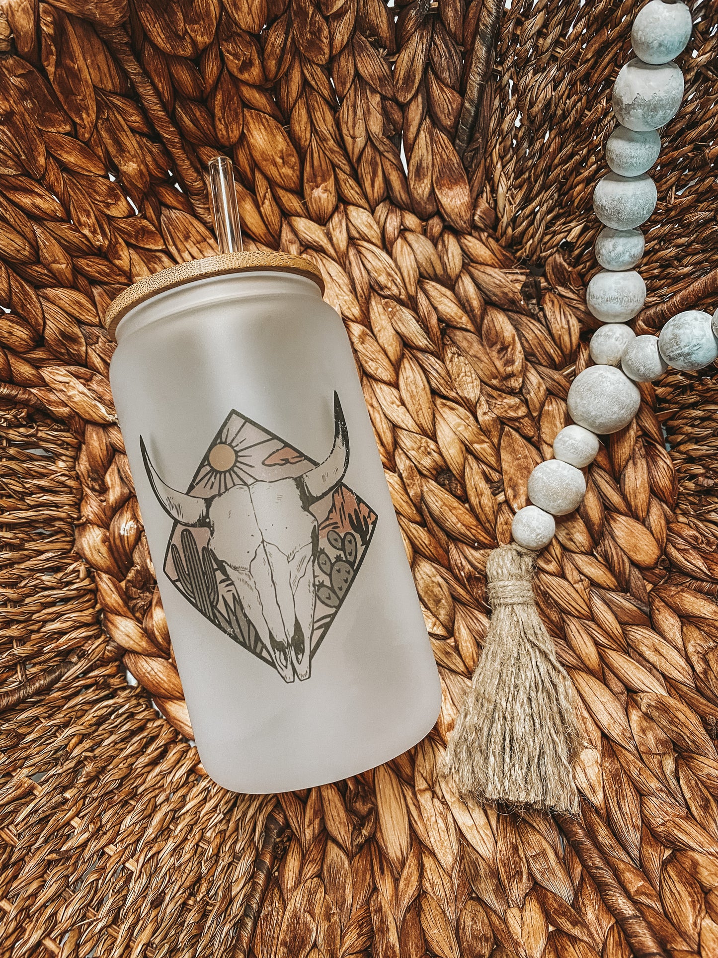 Sunset Skull Frosted Glass