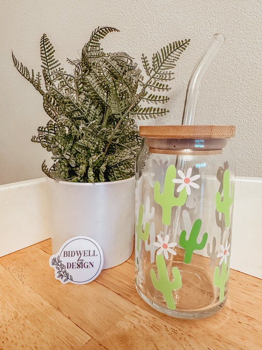 Floral Cactus Glass