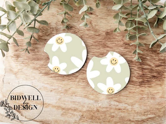 Smiley Daisy Coasters