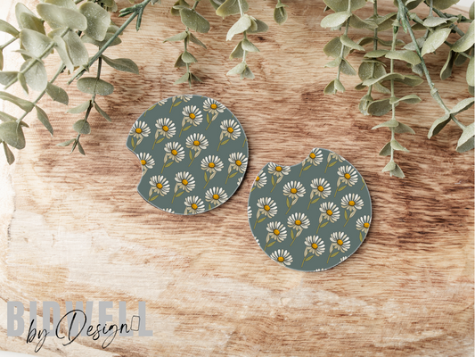 Vintage Daisy Car Coasters