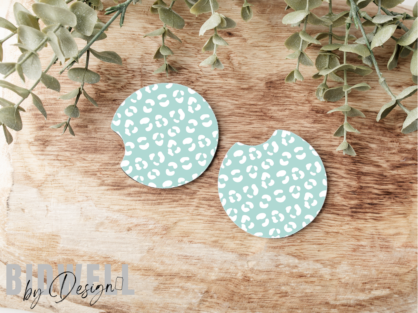 Pastel Leopard Car Coasters