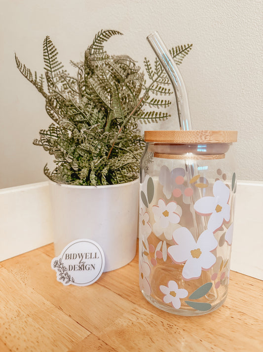 Boho Floral Glass