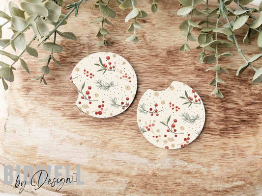 Holiday Dainty Floral Car Coasters