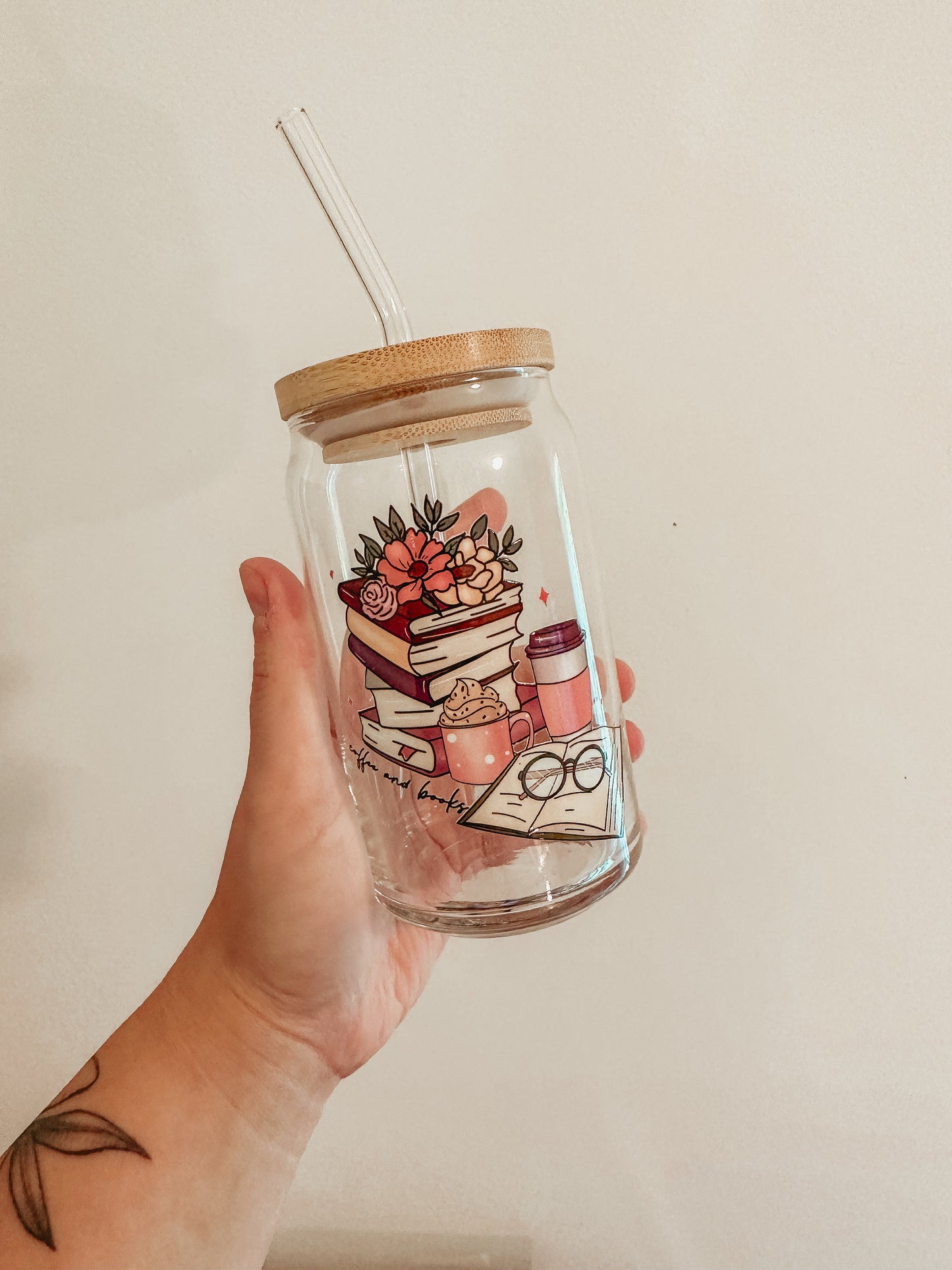 Books and Coffee Glass