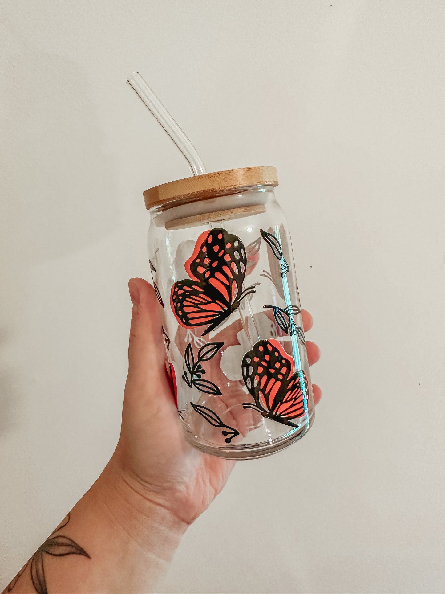 Monarch Butterfly Glass