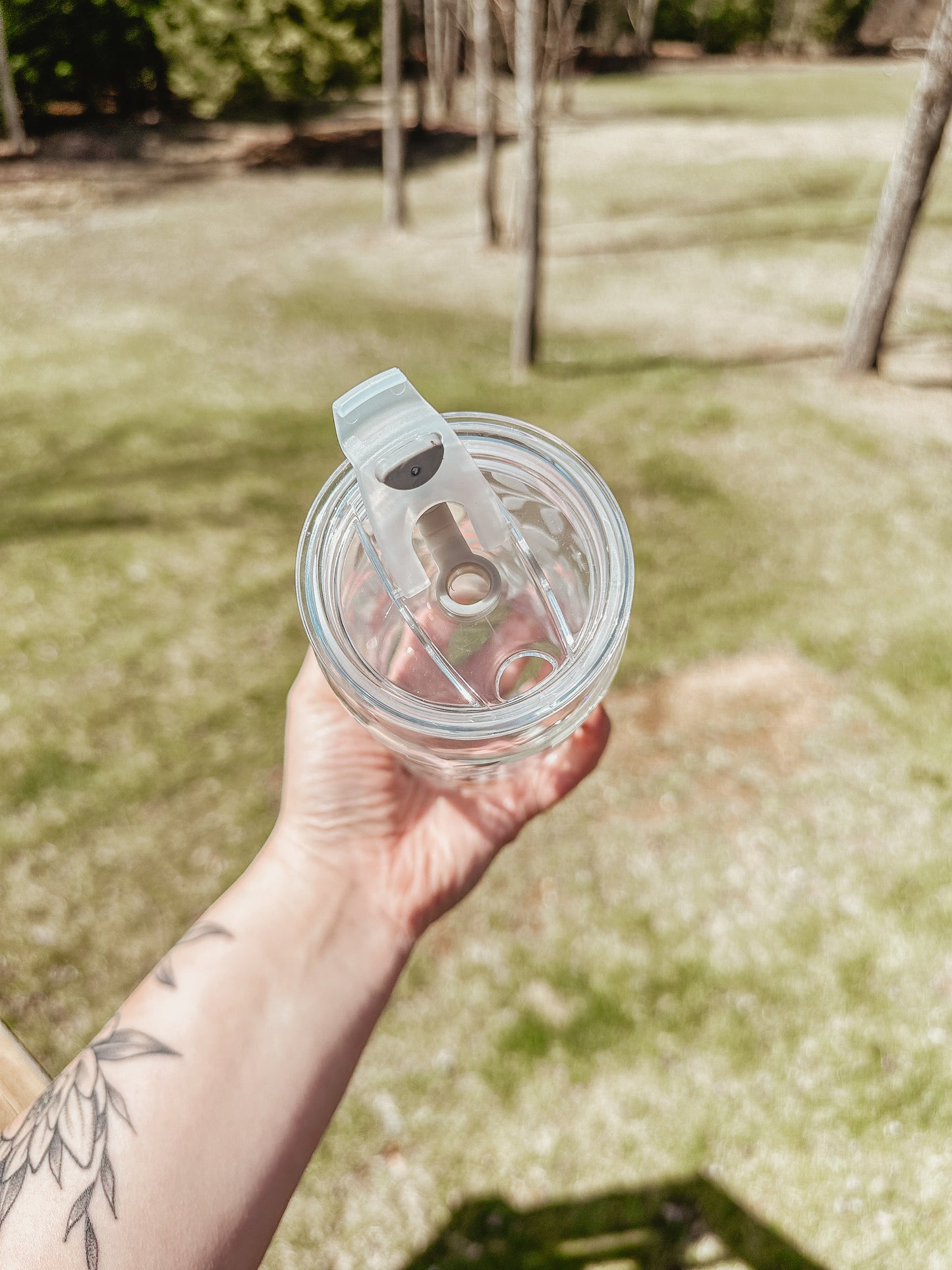 Lemon Sip Lid Glass