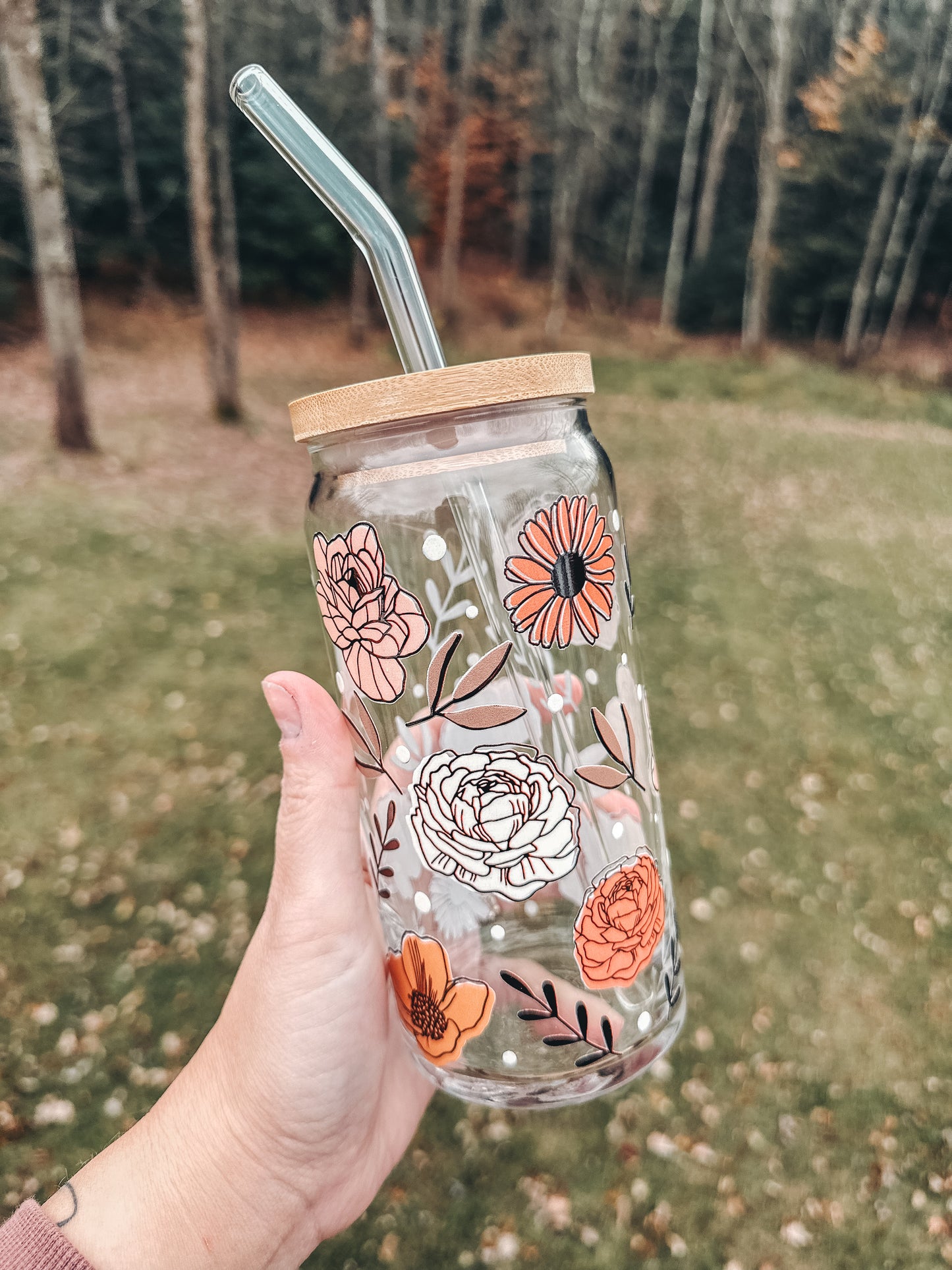 Vintage Flower Glass