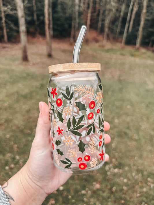 Holly Berries Glass