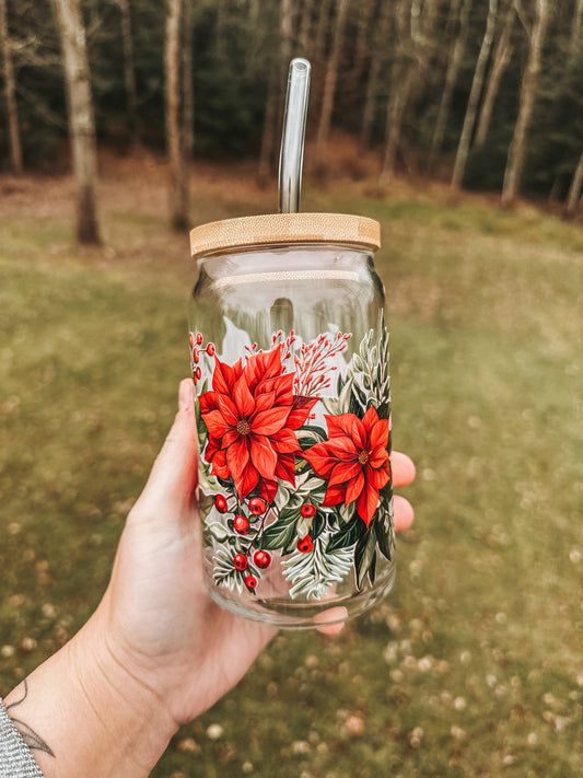 Poinsettia Glass