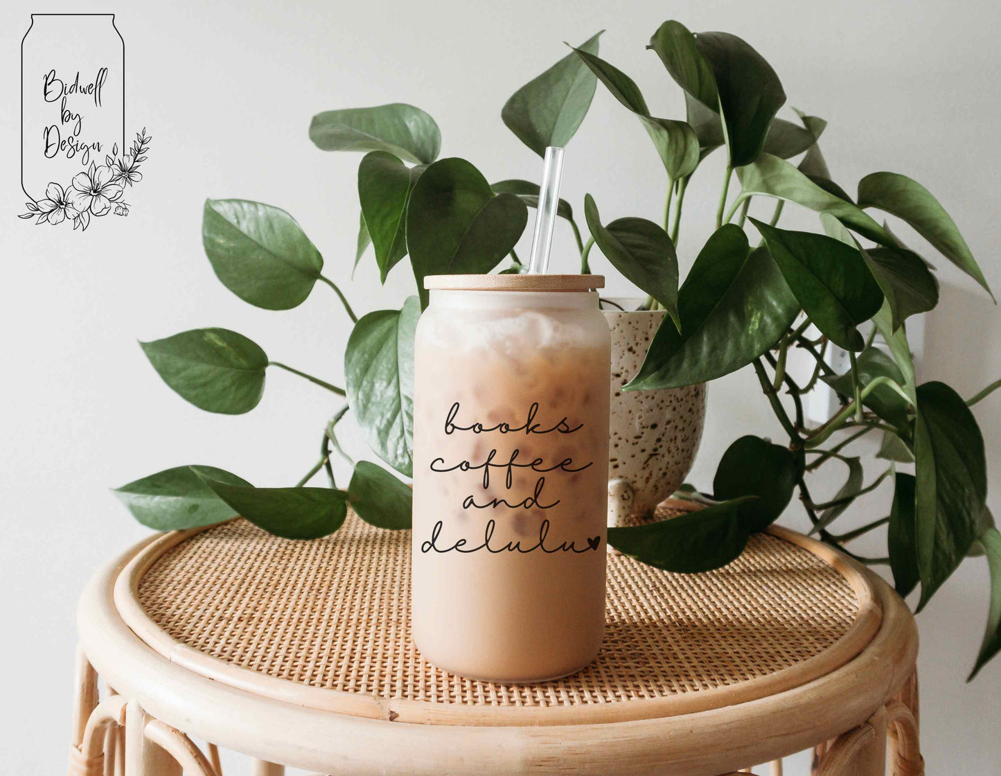 Books, Coffee & Delulu Frosted Glass