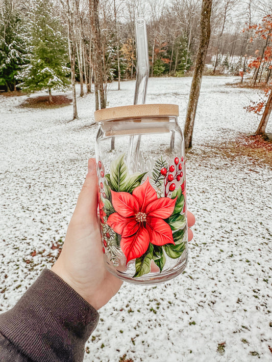 Poinsettia Glass