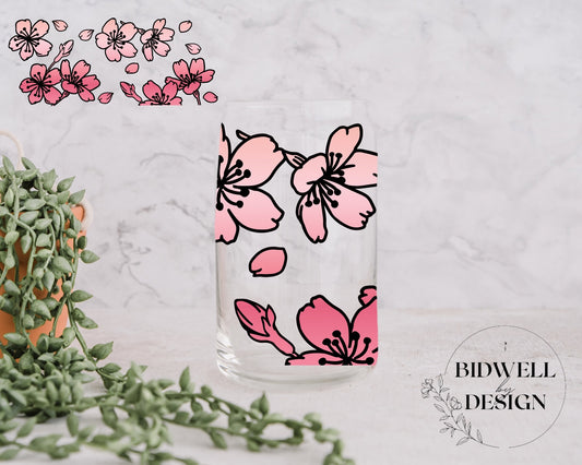 Cherry Blossom 16 oz UV DTF Cup Wrap